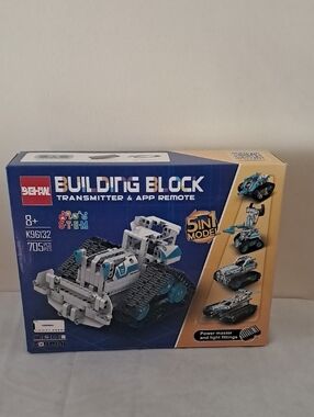 Building Block 5-in-1 Remote STEM Tank - Blue & White